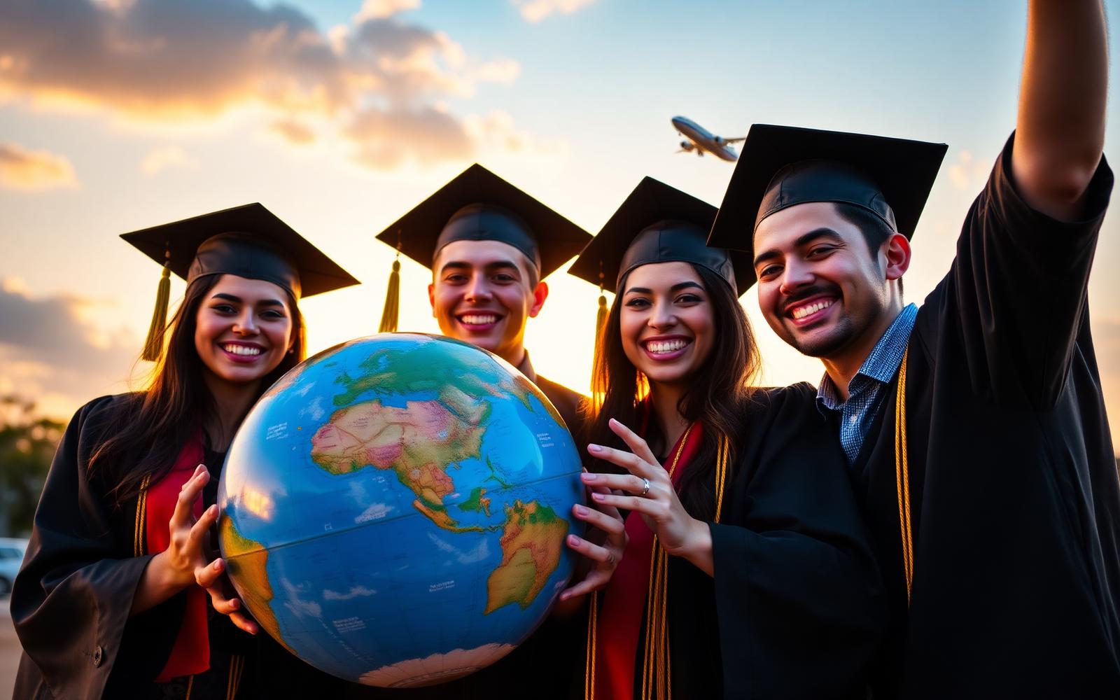 International students celebrating graduation